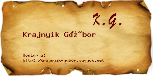 Krajnyik Gábor névjegykártya